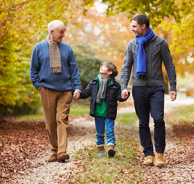 three generations of boys